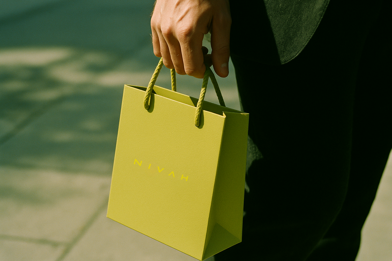 Sacola de luxo NIVAH em chartreuse